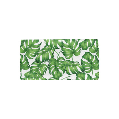 Palm Leaves Pattern Print Design PL08 Women's Trifold Wallet