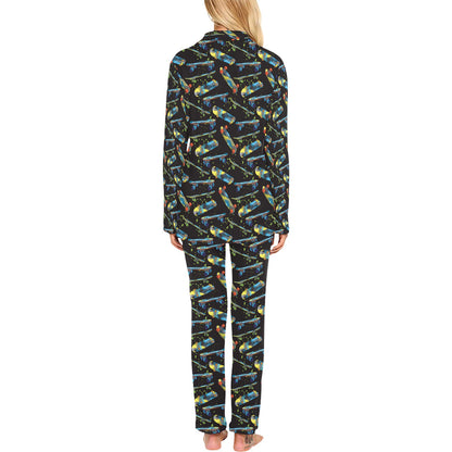 Skateboard Print Design LKS305 Women's Long Pajama Set