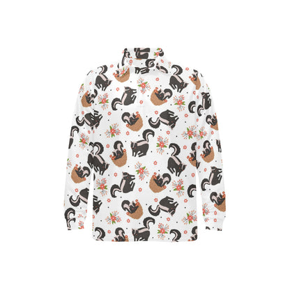Skunk Print Design LKS304 Long Sleeve Polo Shirt For Men's
