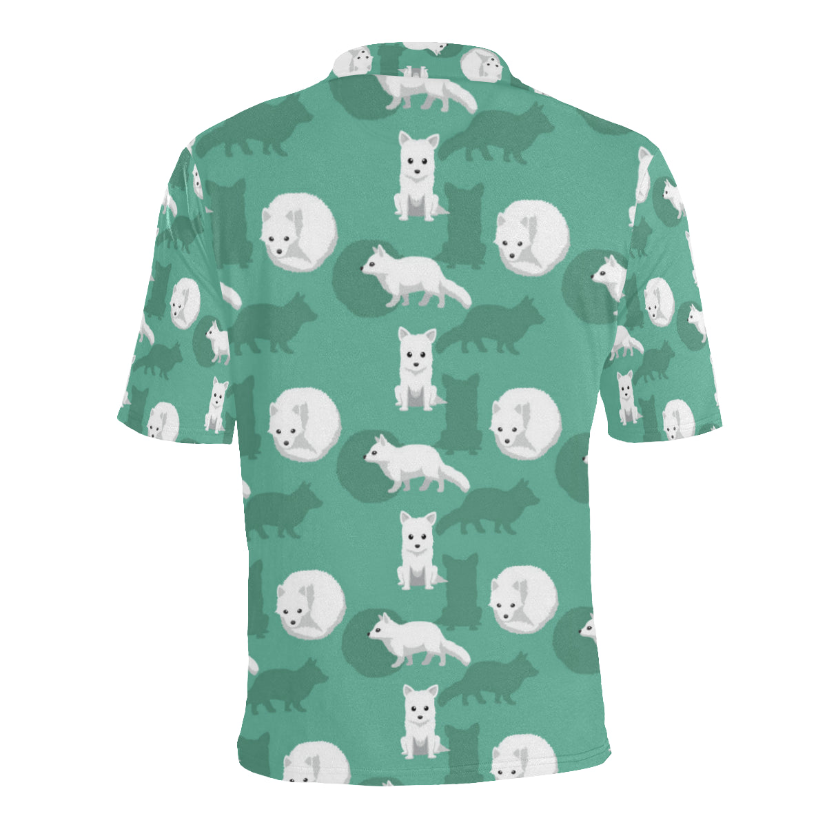 Arctic Fox Pattern Print Design Men Polo Shirt