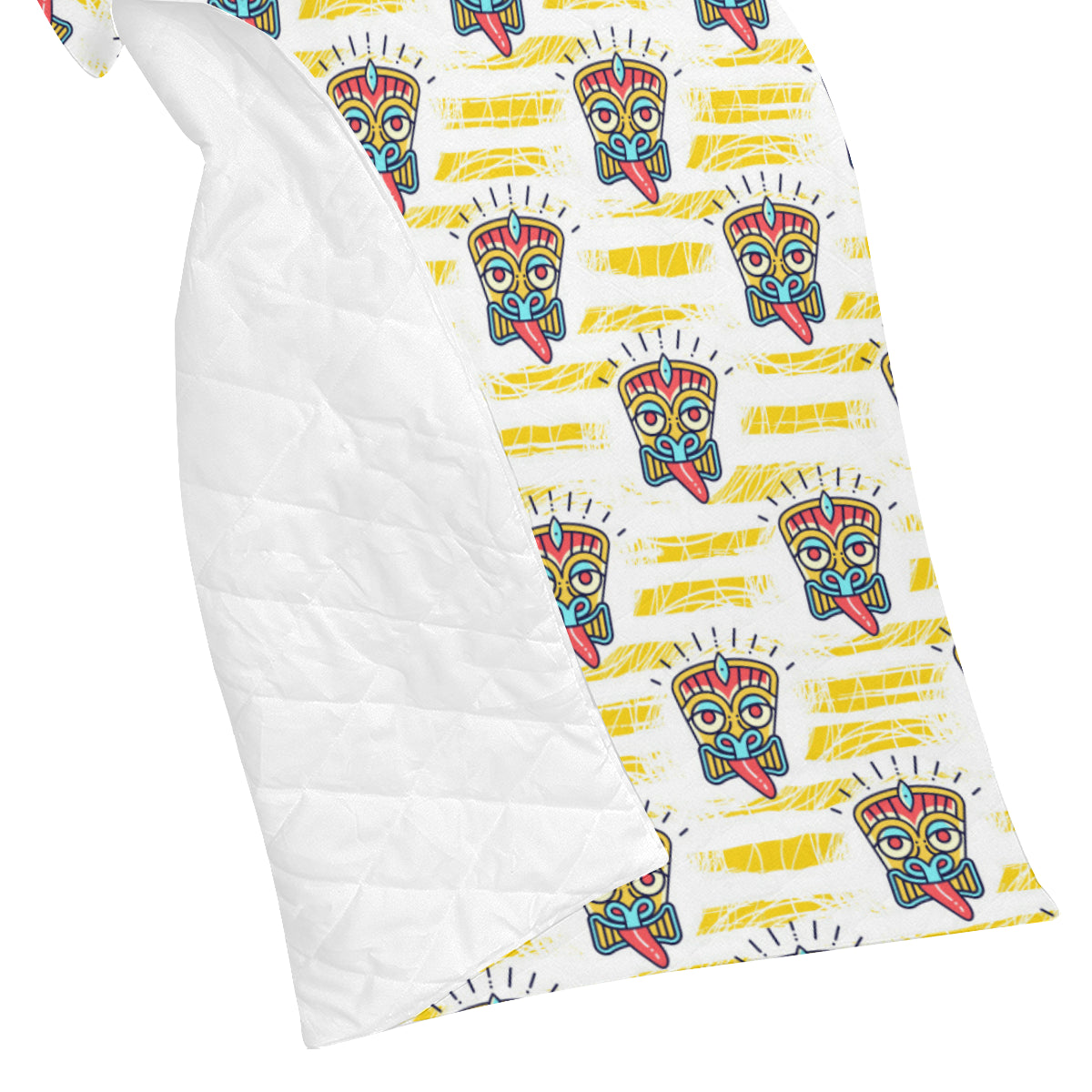 Tiki Smile Mask Print Pattern Premium Quilt