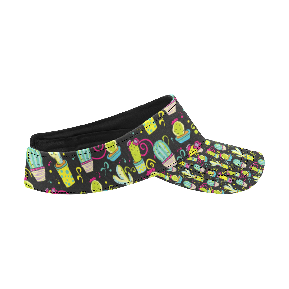Cactus Neon Style Print Pattern Unisex Sun Visor