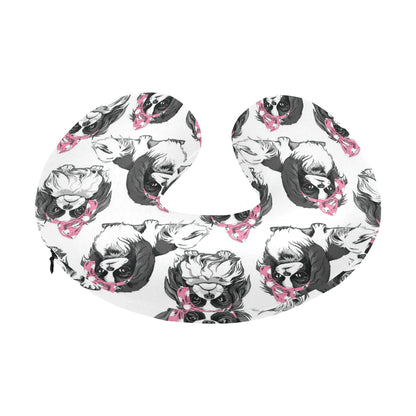 Japanese Chin Pattern Print Design 01 U-Shaped Travel Neck Pillow