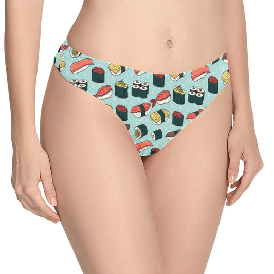 Sushi Pattern Design Women's Thongs