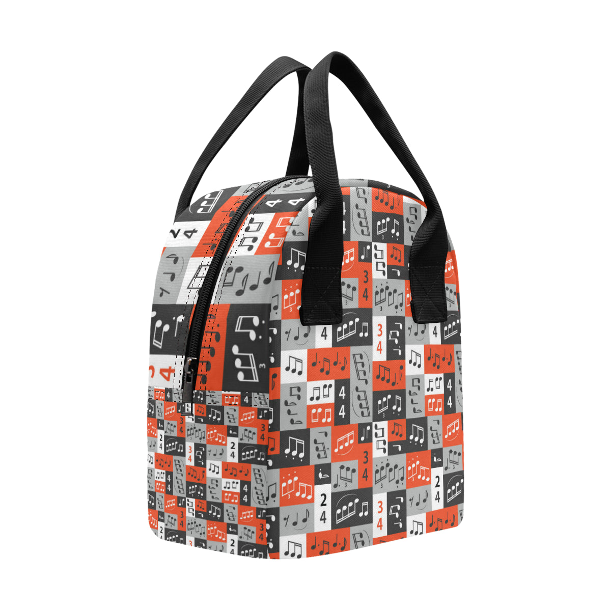 Music Note Design Themed Print Insulated Lunch Bag