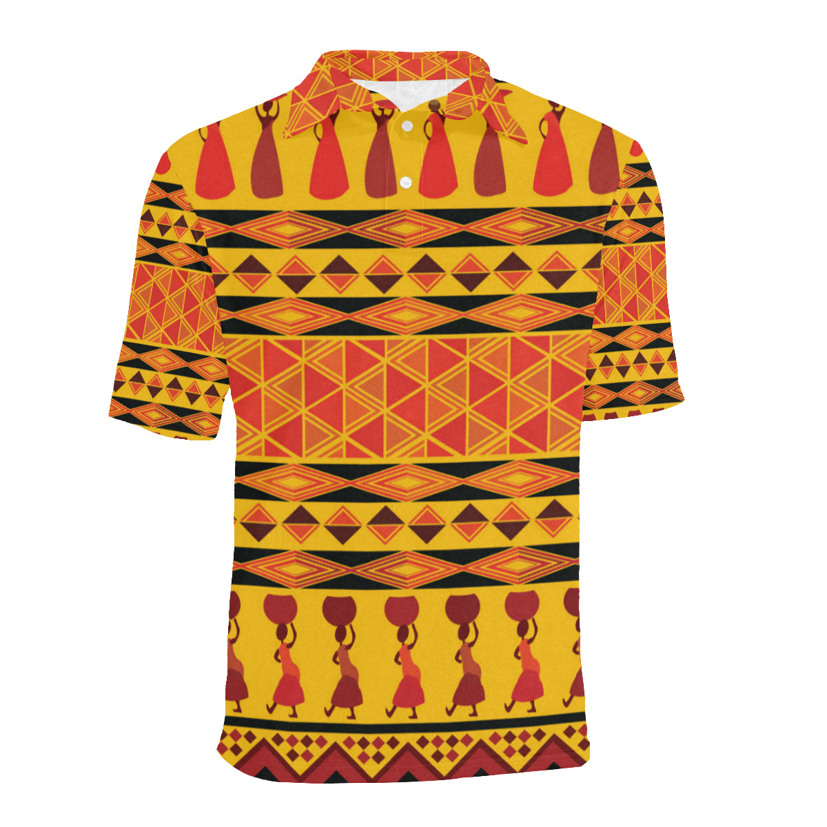 African Pattern Print Design 01 Men Polo Shirt