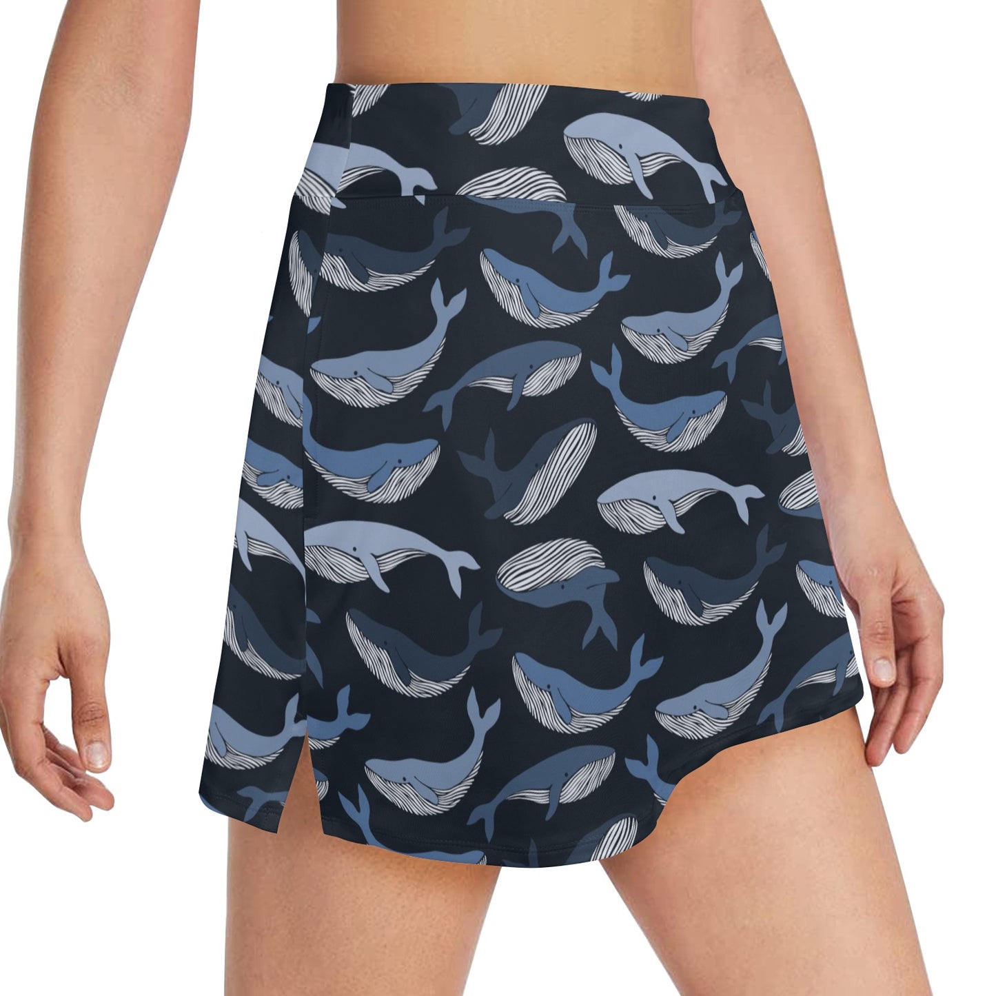 Whale Print Design LKS301 17" Golf & Pickleball Skort with Pockets