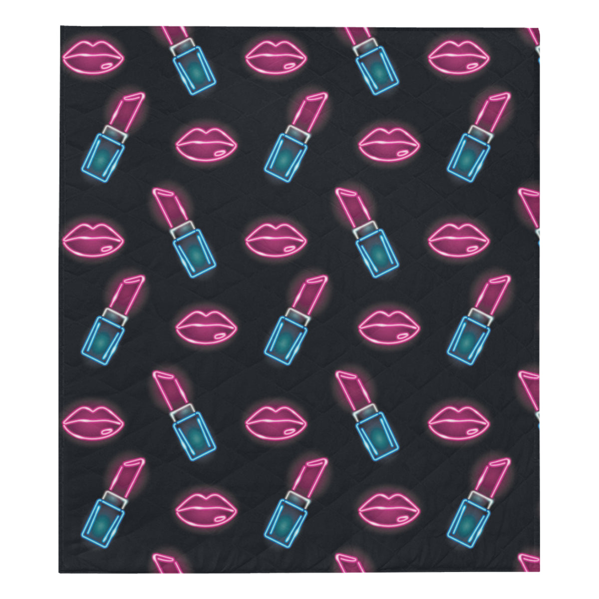 Lipstick Color Neon Pattern Print Design 03 Premium Quilt