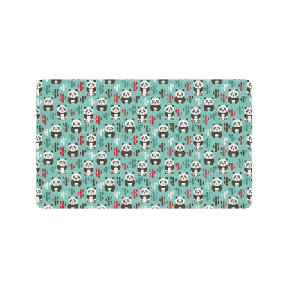 Panda Bear Cute Themed Print Rubber Doormat