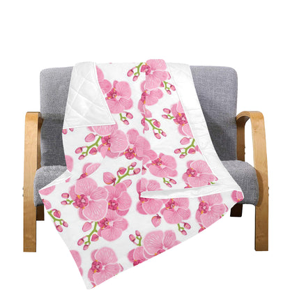 Orchid Pink Pattern Print Design OR07 Premium Quilt