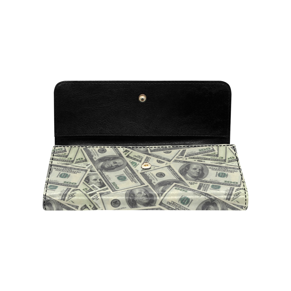 Dollar Pattern Print Design DO02 Women's Trifold Wallet