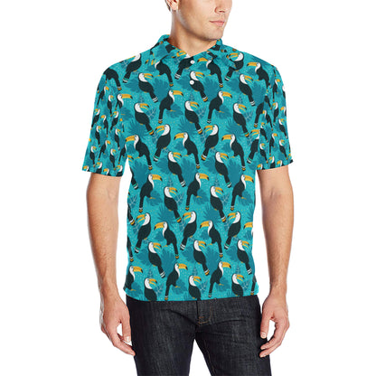 Toucan Parrot Pattern Print Men Polo Shirt