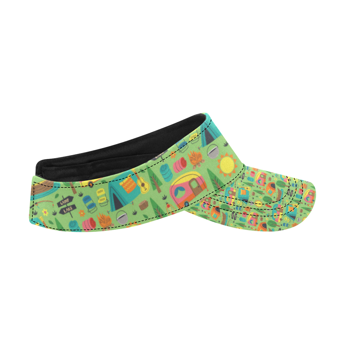 Camping Camper Pattern Print Design 04 Unisex Sun Visor