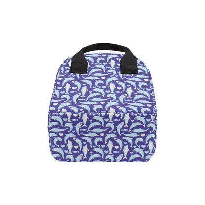 Dolphin Smile Print Pattern Insulated Lunch Bag