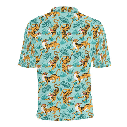 Tiger Print Design LKS304 Men Polo Shirt