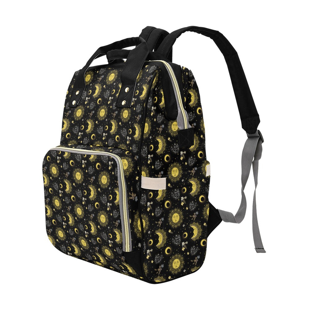 Sun Moon Print Design LKS301 Diaper Bag Backpack