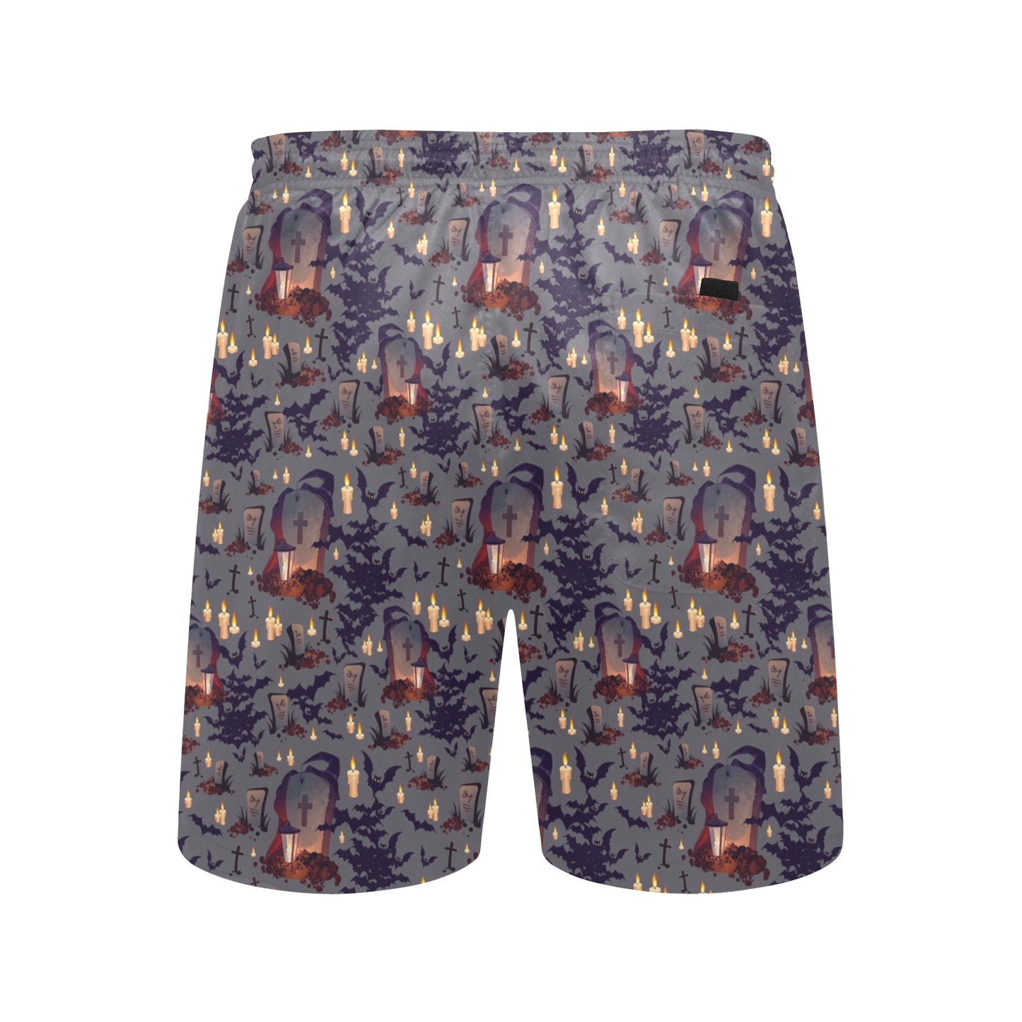Creepy Graveyard Print Design LKS301 Men's Swim Trunks Beach Shorts