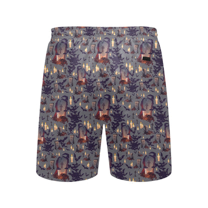 Creepy Graveyard Print Design LKS301 Men's Swim Trunks Beach Shorts