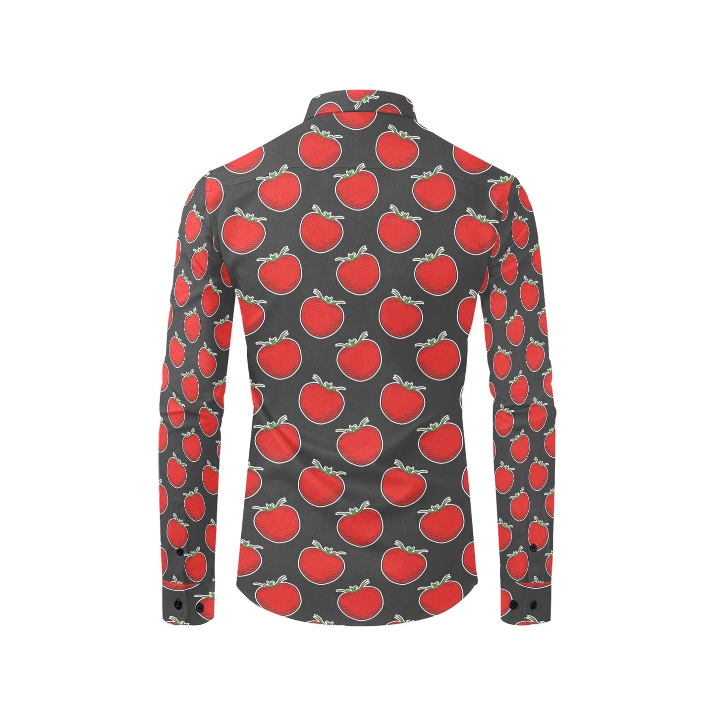 Tomato Print Design LKS306 Men's Long Sleeve Dress Shirt
