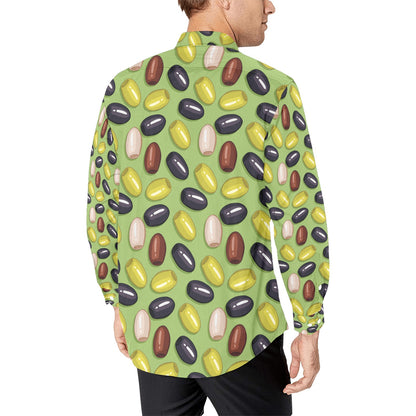 Olive Print Design LKS301 Men's Long Sleeve Dress Shirt