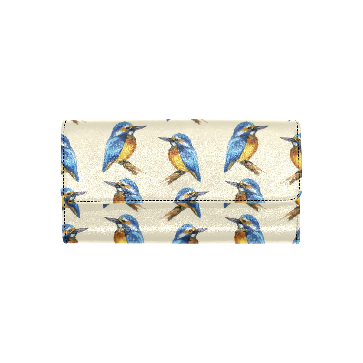 Kingfisher Pattern Print Design 01 Women's Trifold Wallet
