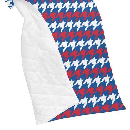 Patriotic Houndstooth Pattern Print Design A02 Premium Quilt