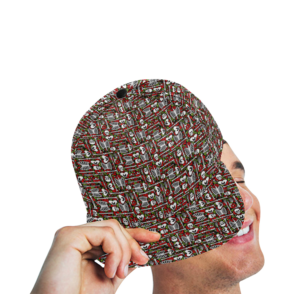 Skeleton Pattern Print Snapback Cap
