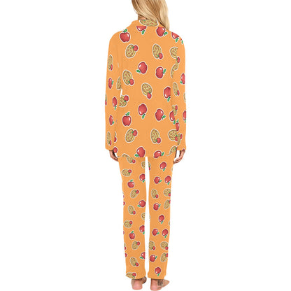 Apple Pie Pattern Print Design 02 Women's Long Pajama Set