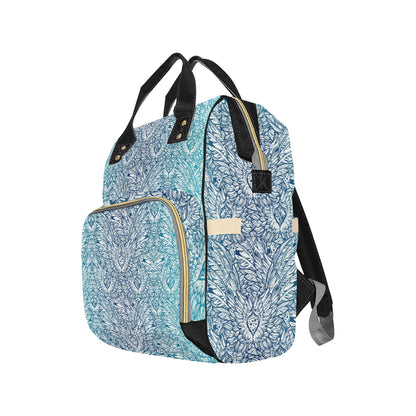 Angel Wings Boho Design Themed Print Diaper Bag Backpack
