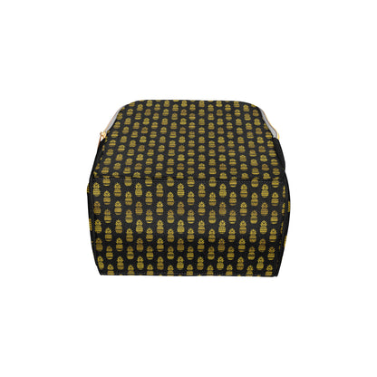 Pineapple Gold Tribal Style Print Diaper Bag Backpack
