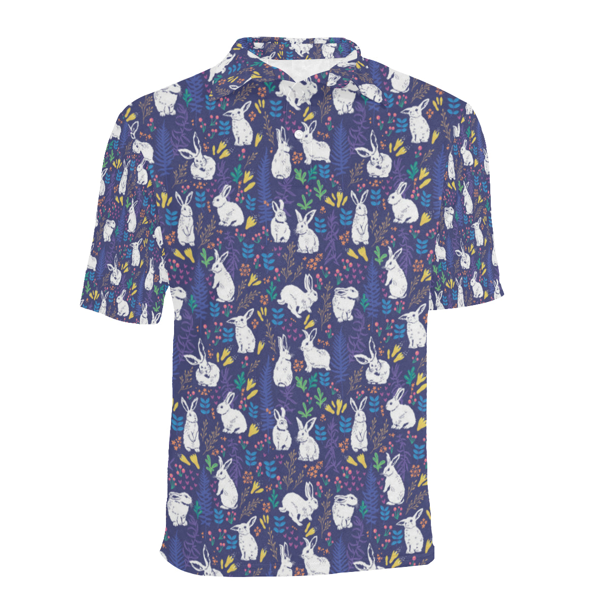 Bunny Pattern Print Design 01 Men Polo Shirt