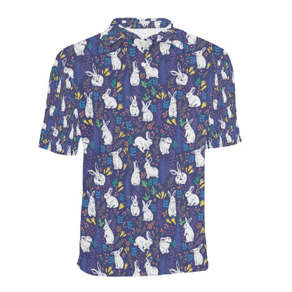 Bunny Pattern Print Design 01 Men Polo Shirt