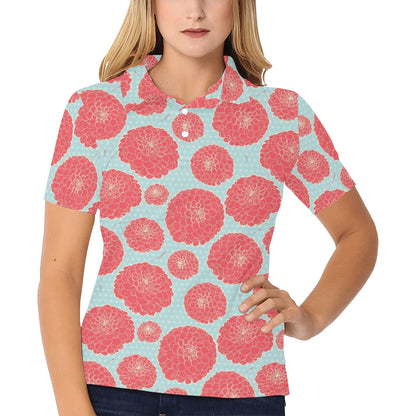 Marigold Pattern Print Design MR03 Women's Polo Shirt