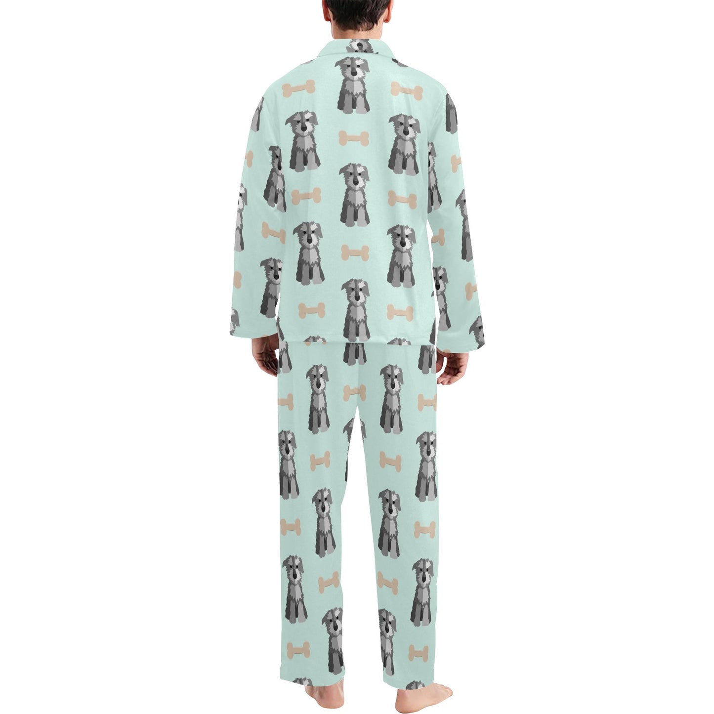 Schnauzers Pattern Print Design A03 Men's Long Pajama Set