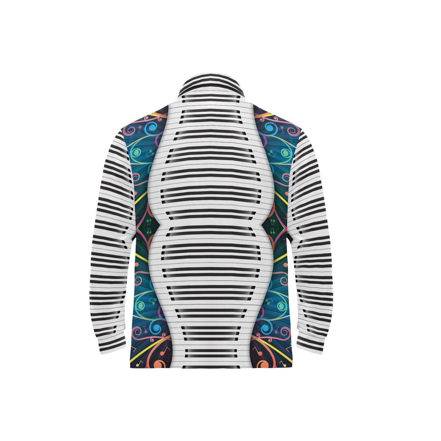 Piano Pattern Print Design 01 Long Sleeve Polo Shirt For Men's