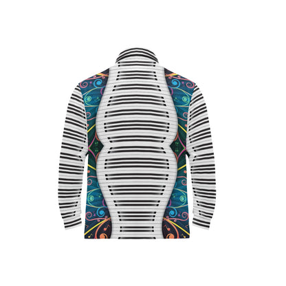 Piano Pattern Print Design 01 Long Sleeve Polo Shirt For Men's