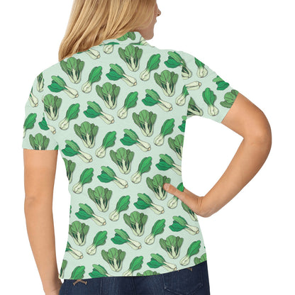 Bok Choy Pattern Print Design 01 Women's Polo Shirt