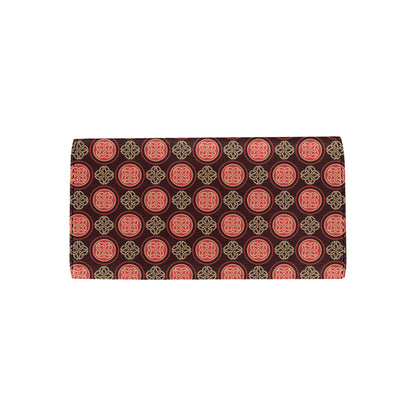 Celtic Pattern Print Design 02 Women's Trifold Wallet