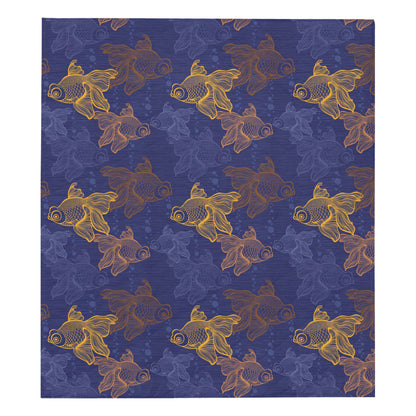 Goldfish Pattern Print Design 01 Premium Quilt