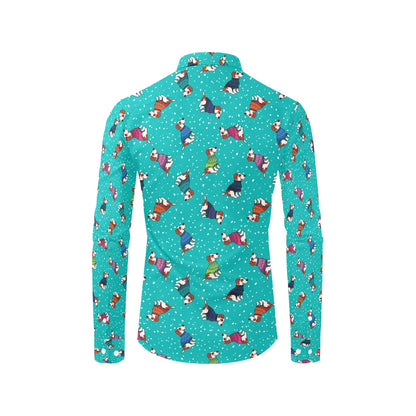 Russell Terriers Print Design LKS309 Men's Long Sleeve Dress Shirt
