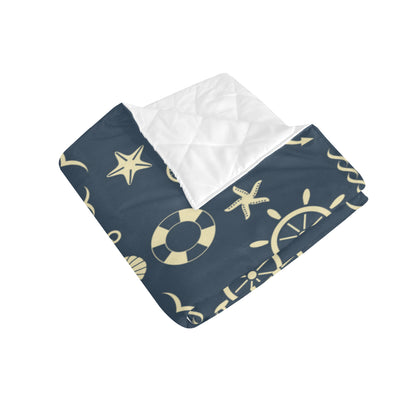Nautical Pattern Print Design A01 Premium Quilt