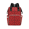 Bandana Red Print Design LKS304 Diaper Bag Backpack