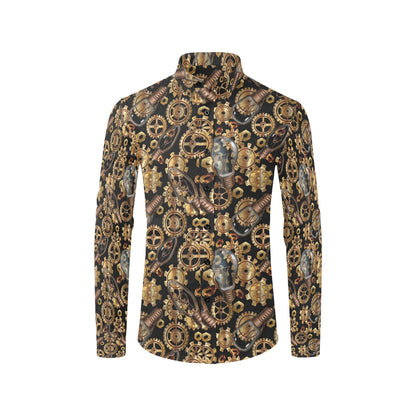 Steampunk Lightbulb Print Design LKS304 Men's Long Sleeve Dress Shirt