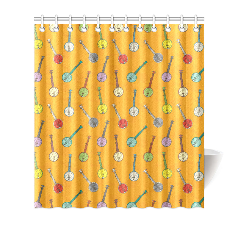 Banjo Pattern Print Design 02 Shower Curtain