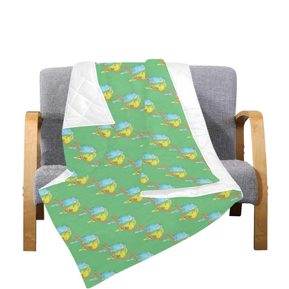 Budgerigar Pattern Print Design 01 Premium Quilt