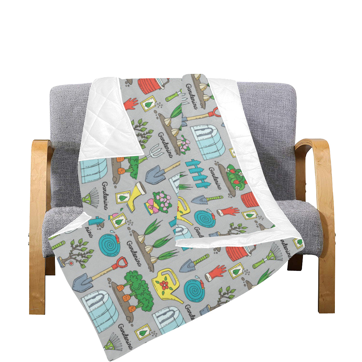 Gardening Pattern Print Design G07 Premium Quilt