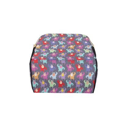 Chimpanzee Pattern Print Design 03 Diaper Bag Backpack