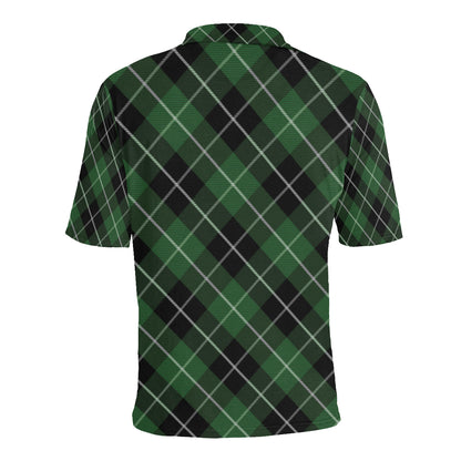 Plaid Green Pattern Print Design A05 Men Polo Shirt