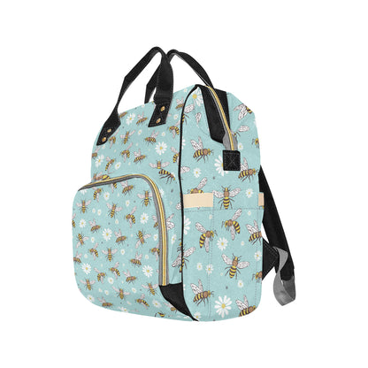 Bee Pattern Print Design BEE010 Diaper Bag Backpack