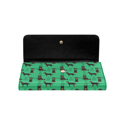 Beauceron Pattern Print Design 01 Women's Trifold Wallet